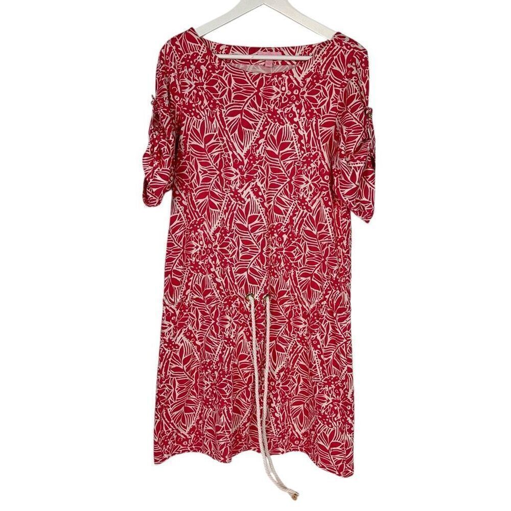 Lilly Pulitzer Raquel Punch Pink Drawstring Waist Dress  Medium